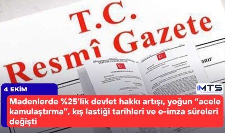 4 Ekim 2025 Resmî Gazete: Madenlerde %25’lik Devlet Hakkı Artışı, Kış Lastiği Tarihleri ve E-İmza Süreleri