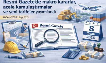 8 Ocak 2026 Resmî Gazete Özeti: Destekler, İlave Tediyeler ve Tarifeler Yayımlandı