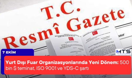 Yurt Dışı Fuar Organizasyonlarında Yeni Dönem: 500 bin $ teminat, ISO 9001 ve YDS-C şartı