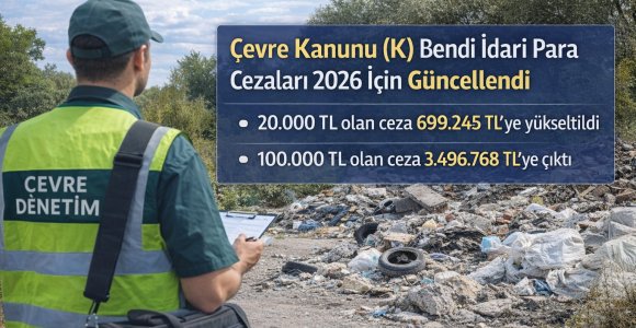 Çevre Kanunu Kapsamında (K) Bendi İdari Para Cezaları 2026 İçin Güncellendi