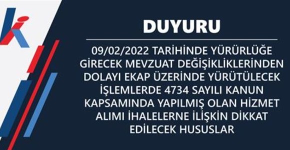 KİK’ten Hizmet Alımı İhaleler Duyurusu
